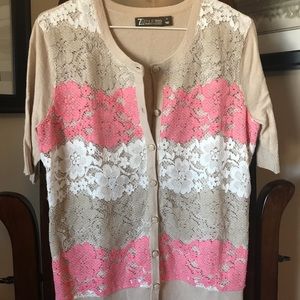 New York & Company Short Sleeve Cardigan